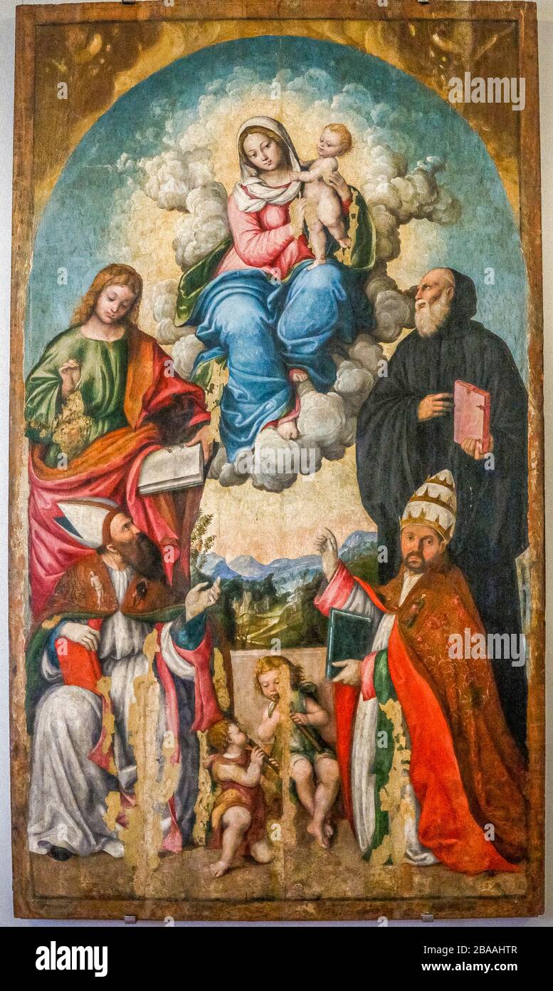 Italien - Emilia Romagna - Ravenna - Nationalmuseum - Madonna und Kind mit Heiligen. Girolamo da Cotignola Stockfoto