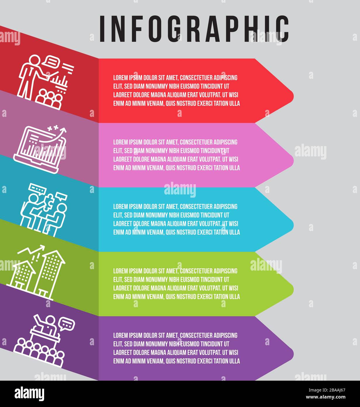Abbildung: Infografievorlage mit Elementen Stock Vektor