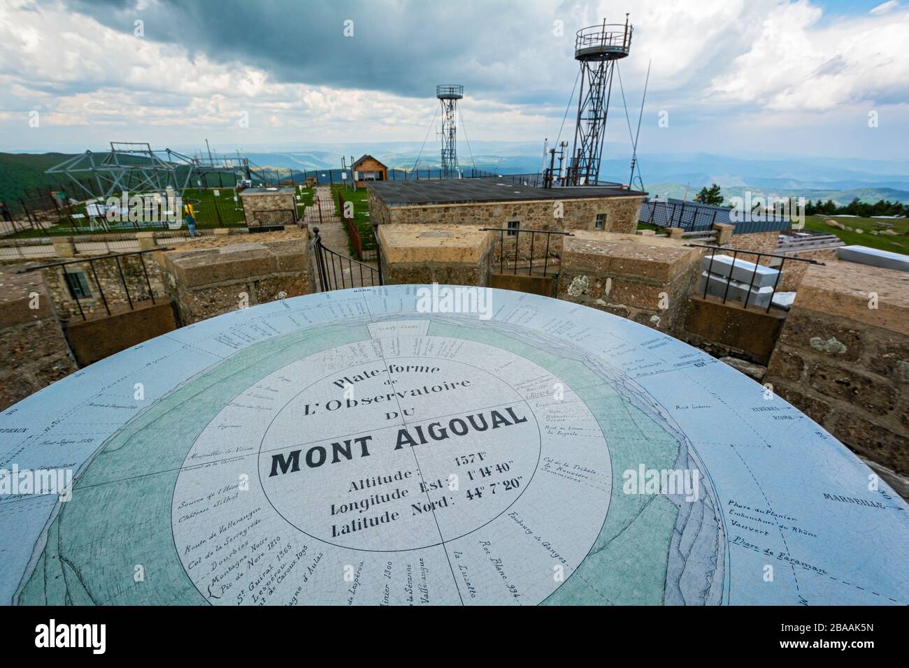Frankreich, Cevennes-Nationalpark, Mont-Aigoual-Meteorologische Sternwarte, erbaut im Jahre 1887, Aussichtsplattform Stockfoto