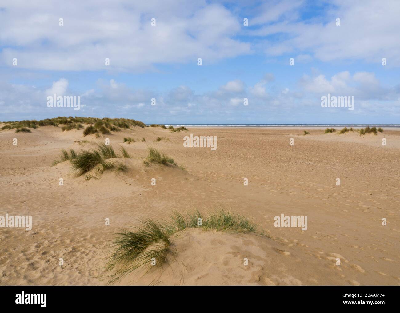 Der Strand in Wells-next-the-Sea, Norfolk, Großbritannien Stockfoto