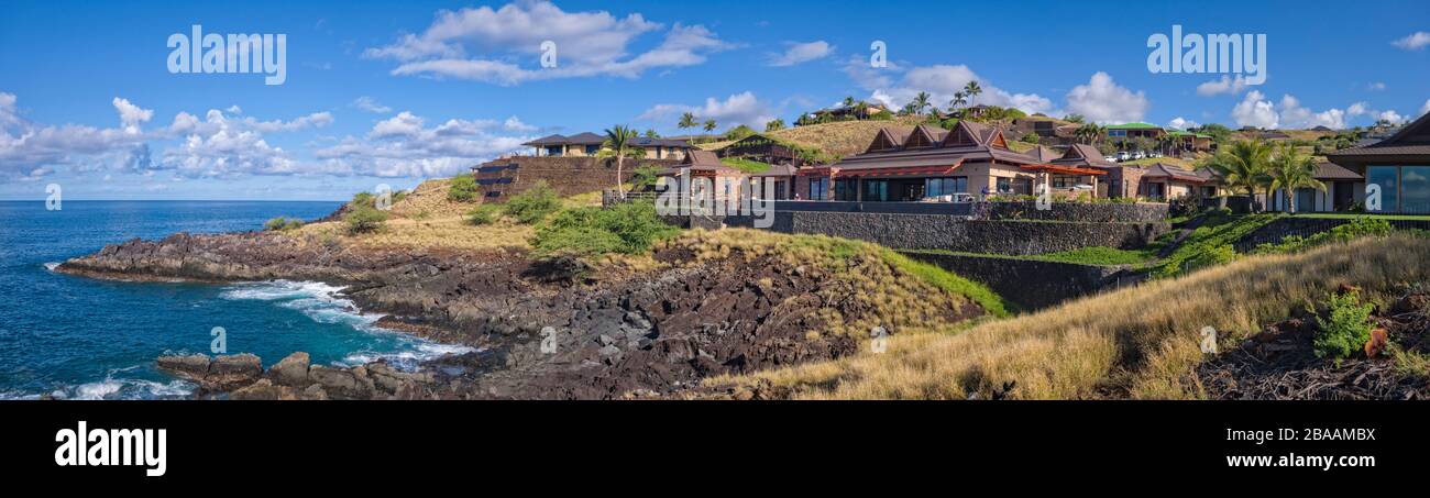 Kohala Oceanfront Development Luxury Homes in Kawaihae, North Kohala, Hawaii Island, USA Stockfoto