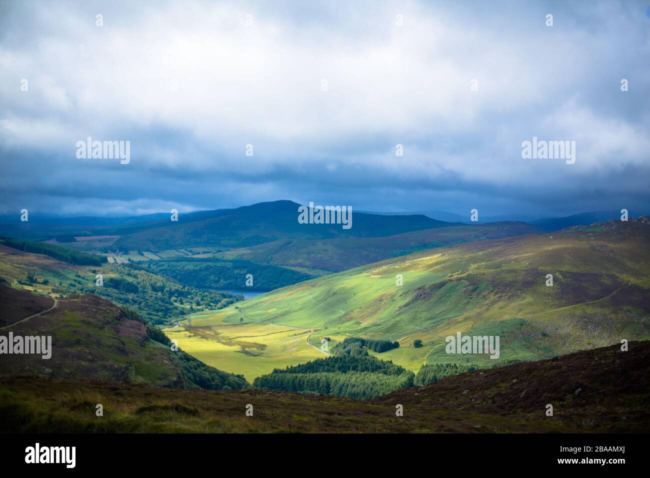 Die schöne bergige irische Landschaft in Wicklow, Irland Stockfoto