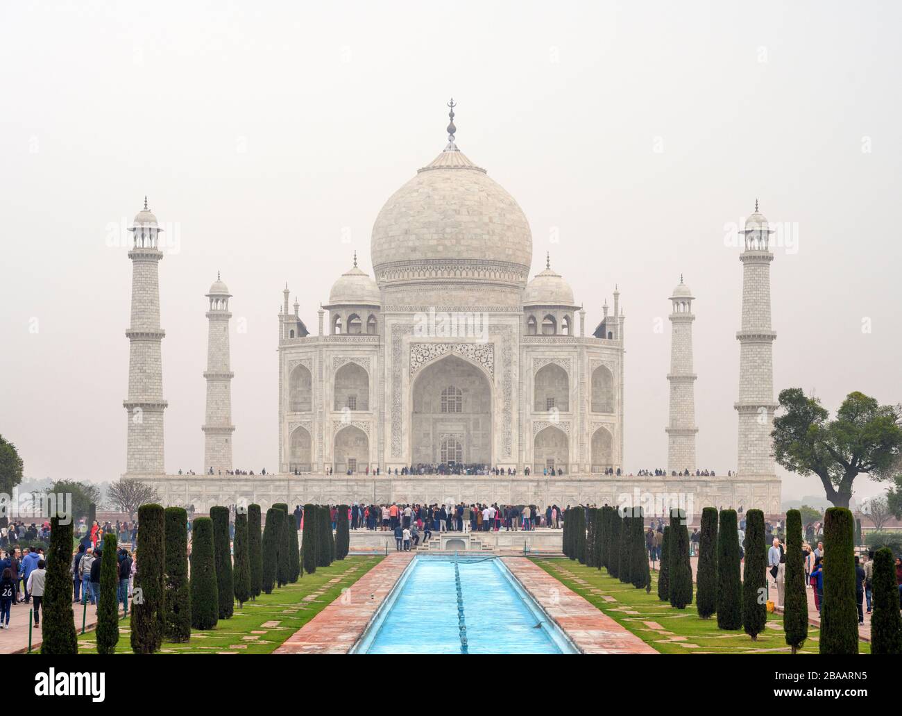 Taj Mahal am frühen Morgen, Agra, Uttar Pradesh, Indien Stockfoto