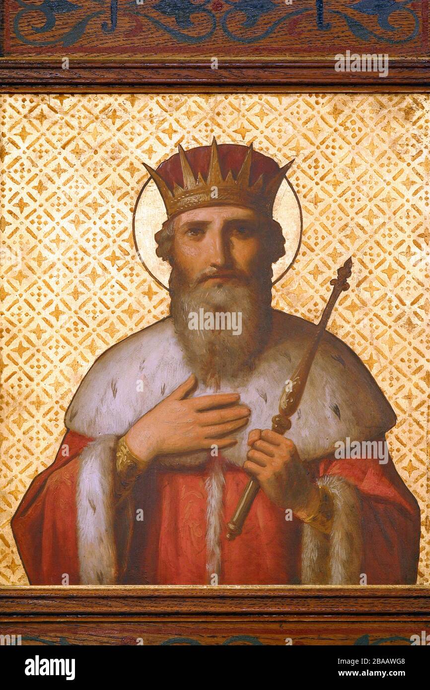 St. Konstantin, Detail der Ikonostase in der griechischen katholischen Mitkathedrale der Heiligen Cyrill und Methodius in Zagreb, Kroatien Stockfoto