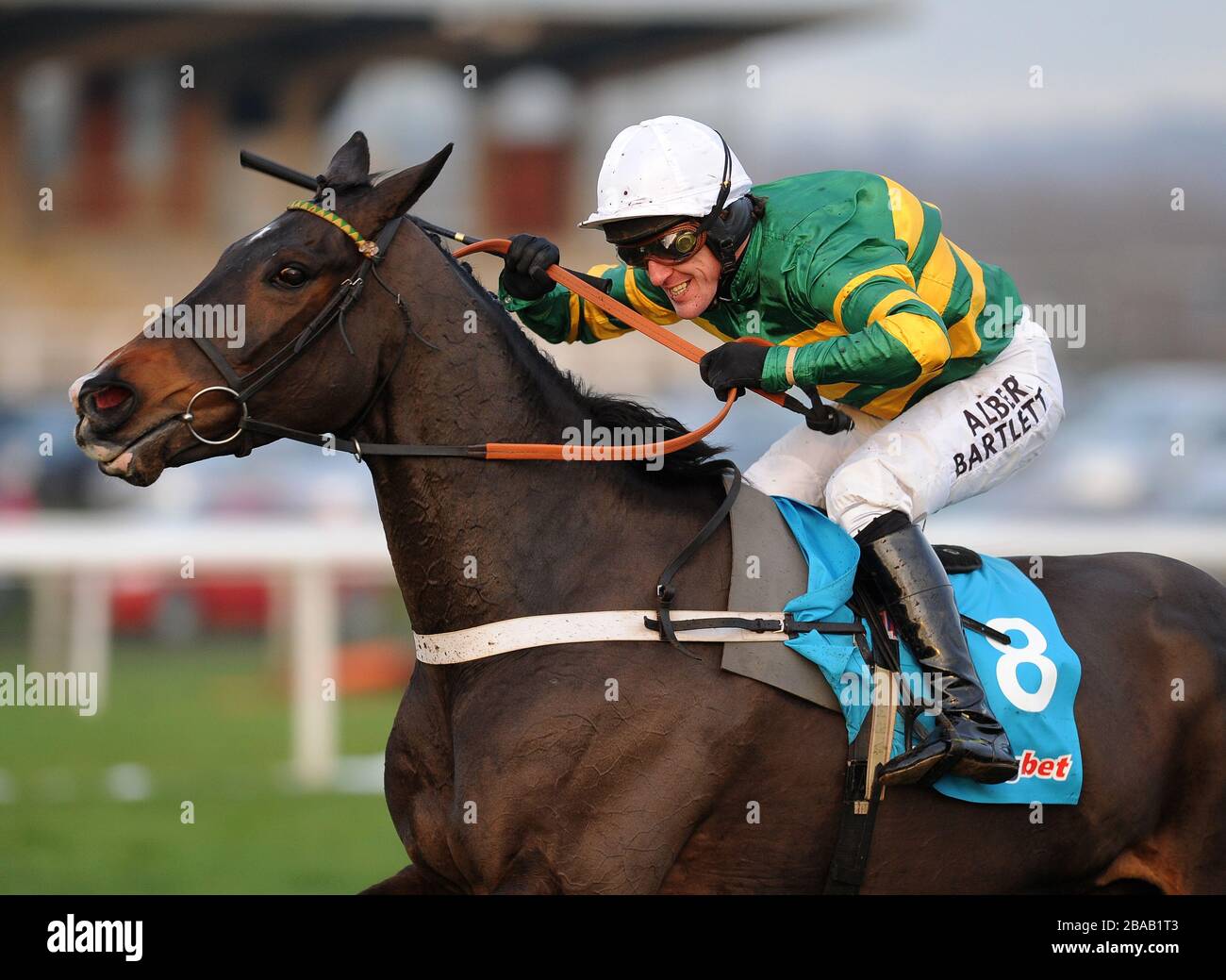 Prince of Pirates von A.P.McCoy in Aktion im Sportingbet Open Handicap Chase Stockfoto