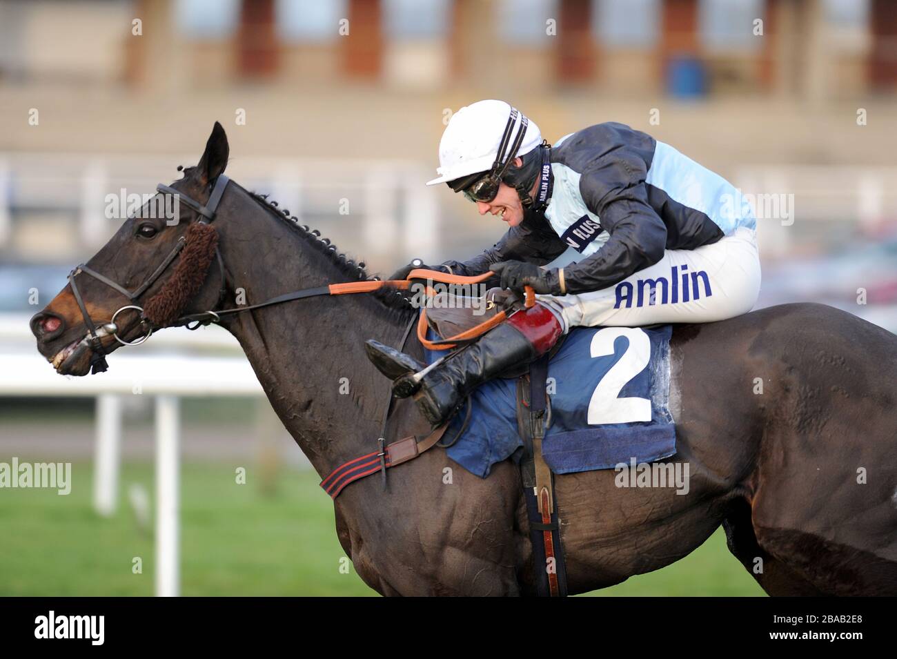 Fair Along geritten von Richard Johnson während der Pertemps Handicap Hürde Stockfoto