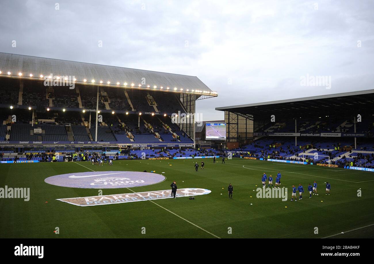 Allgemeine Ansicht des Pre-Match-Trainings Stockfoto