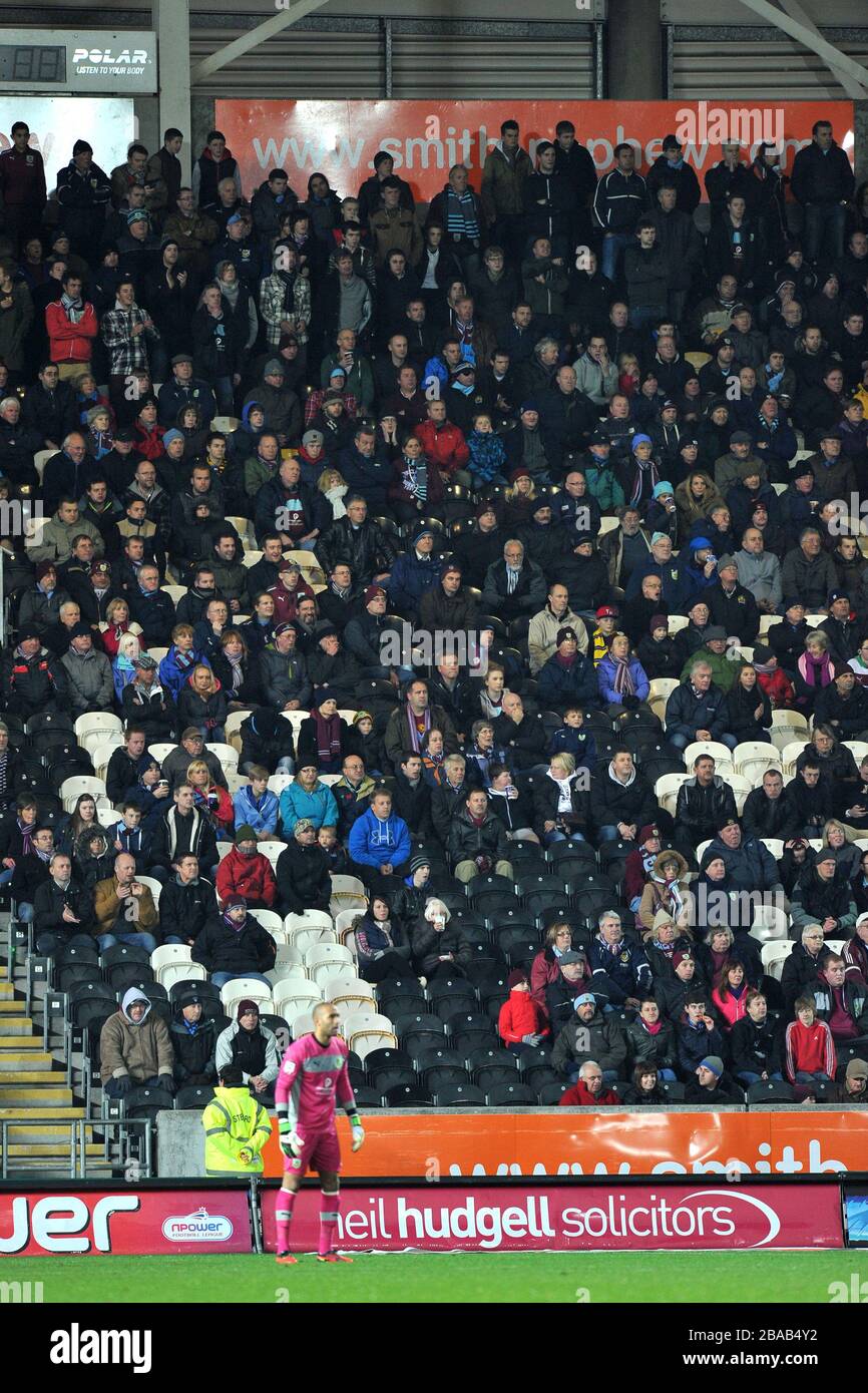 Burnley-Fans auf der Tribüne Stockfoto