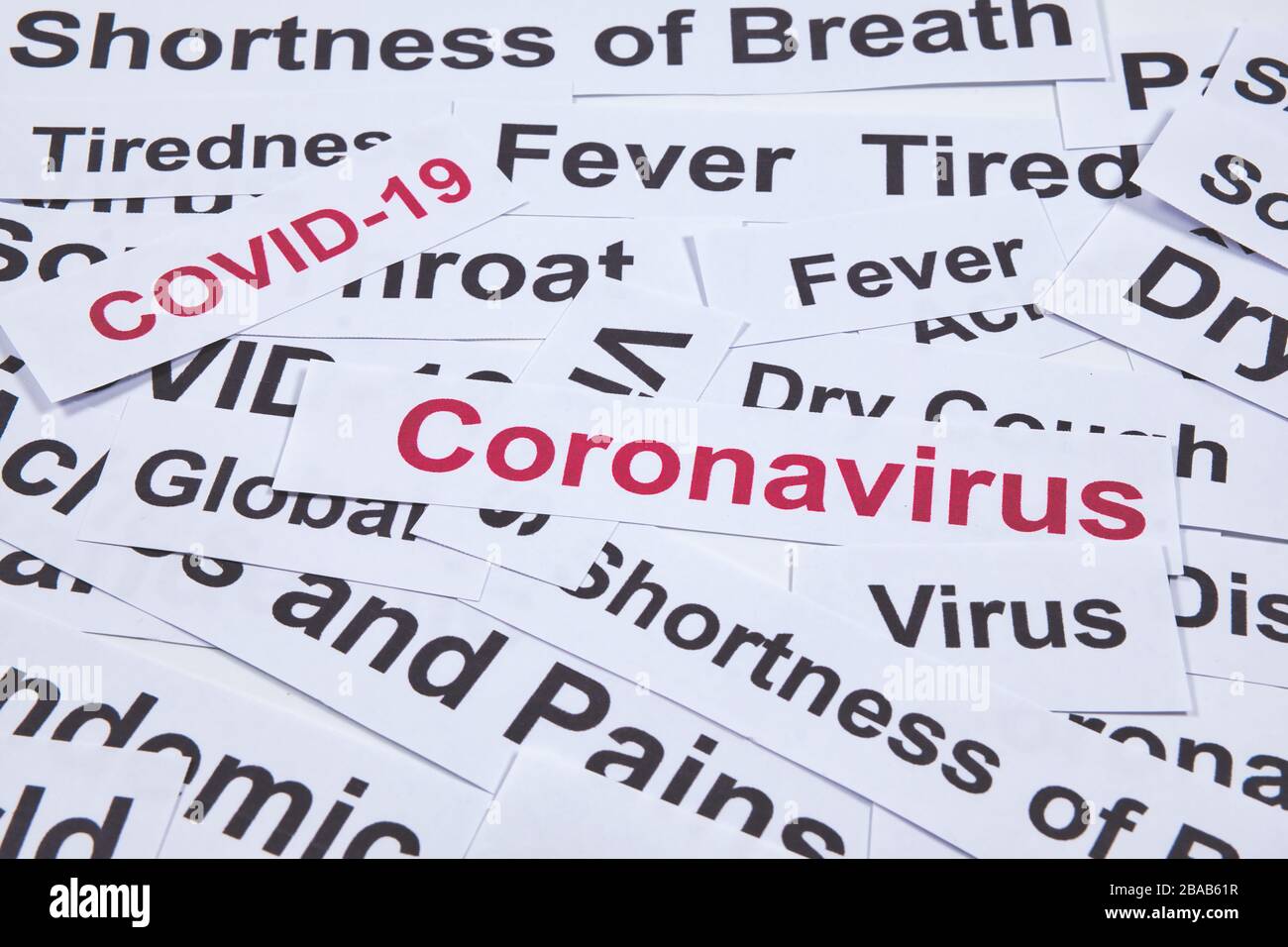 Konzepthintergrund des neuartigen Coronavirus oder COVID-19 Stockfoto