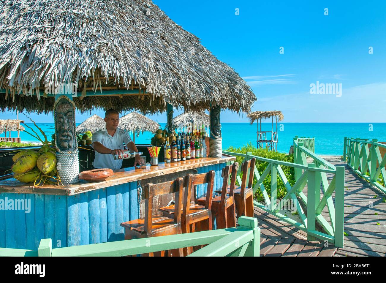 Hotel Beach Bar Cayo Santa Maria, Kuba Stockfoto