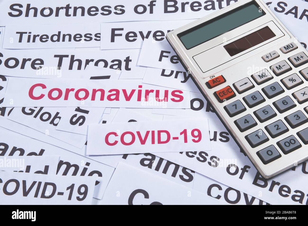Konzepthintergrund des neuartigen Coronavirus oder COVID-19 Stockfoto