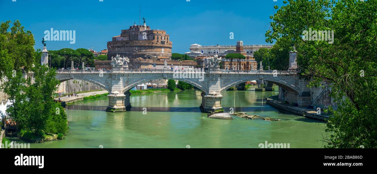 Ponte Vittorio Emmanuelle II über den Tiber in Rom. Lazio Italien Stockfoto