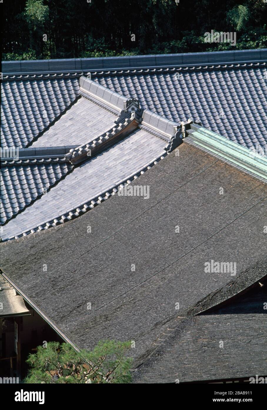 Blick auf das Dach des Ginkakuji-Tempels Kyoto Japan Stockfoto