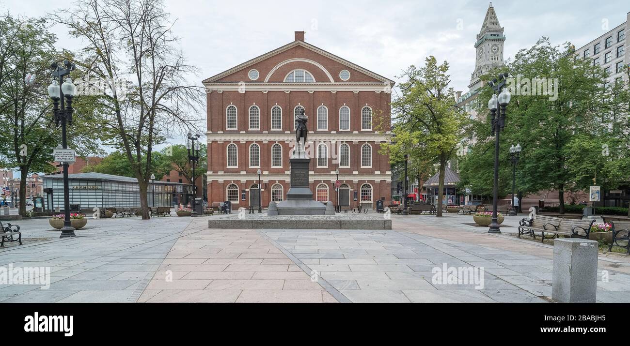 Statue auf dem Stadtplatz, Boston, Massachusetts, USA Stockfoto