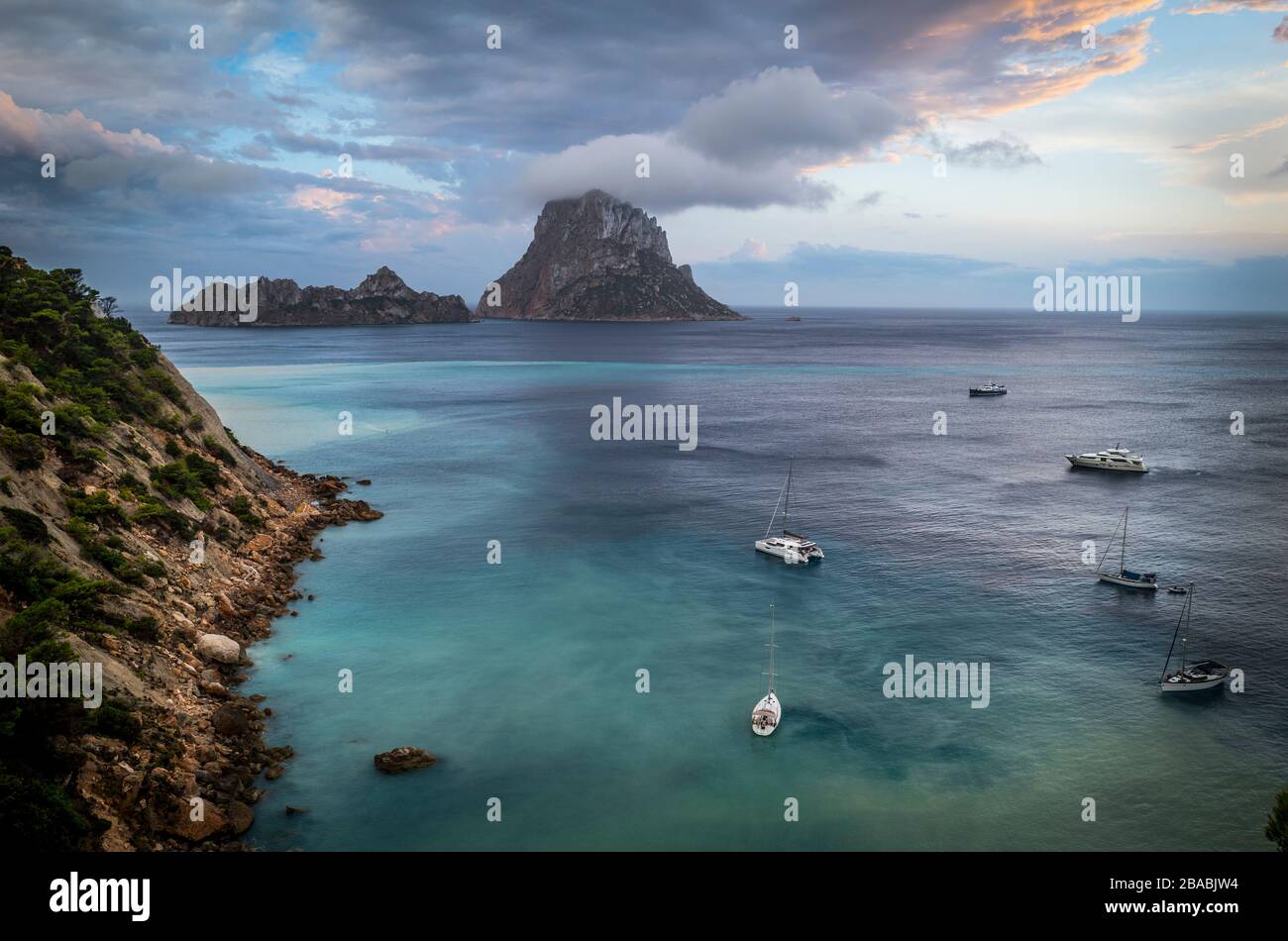 Blick auf die Küste von Ibiza Stockfoto