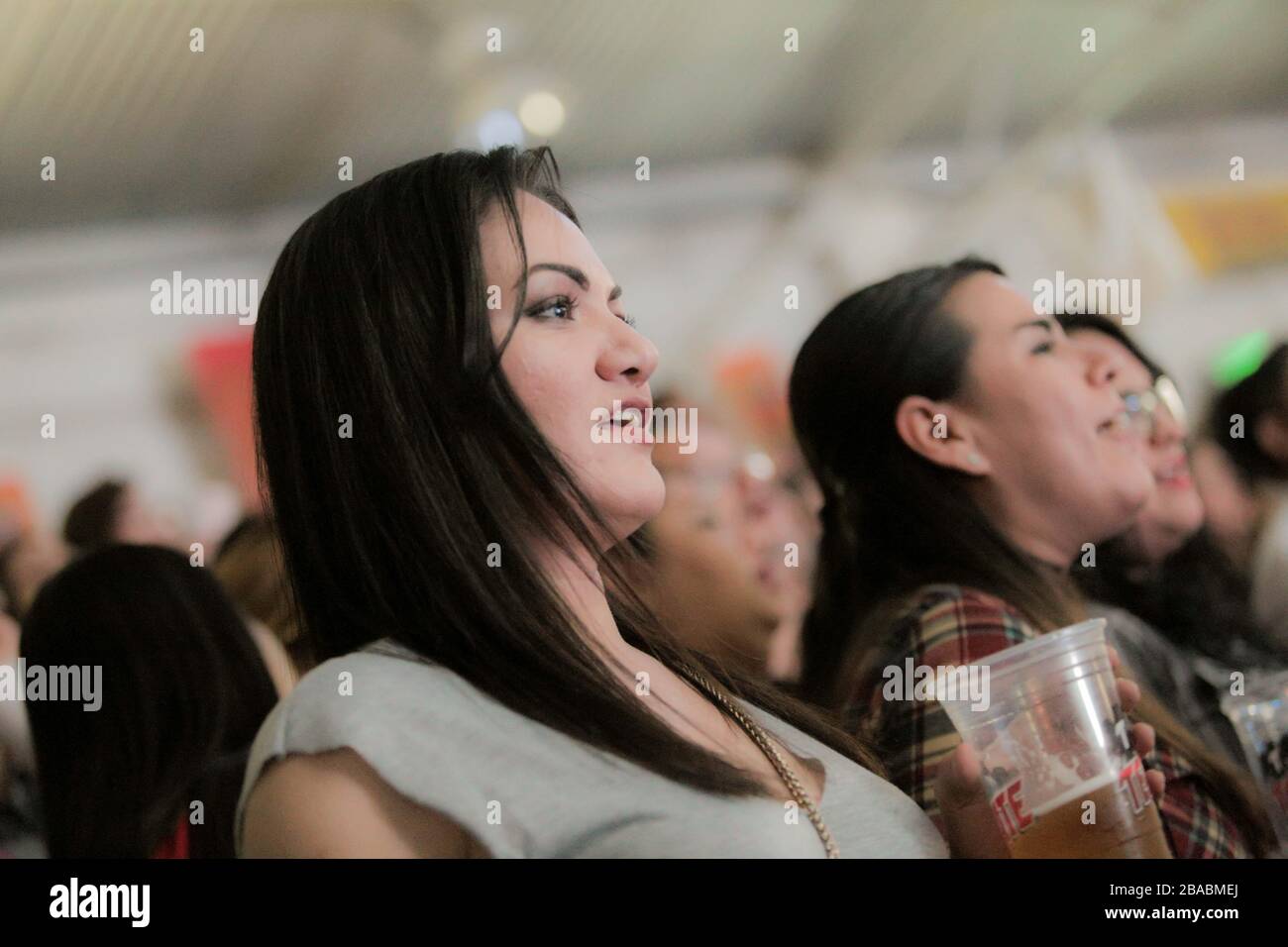Marisol Soto. Juridia en el palenque de la Expogan Sonora 2019. (Foto: Luis Gutierrez/NortePhoto) Stockfoto