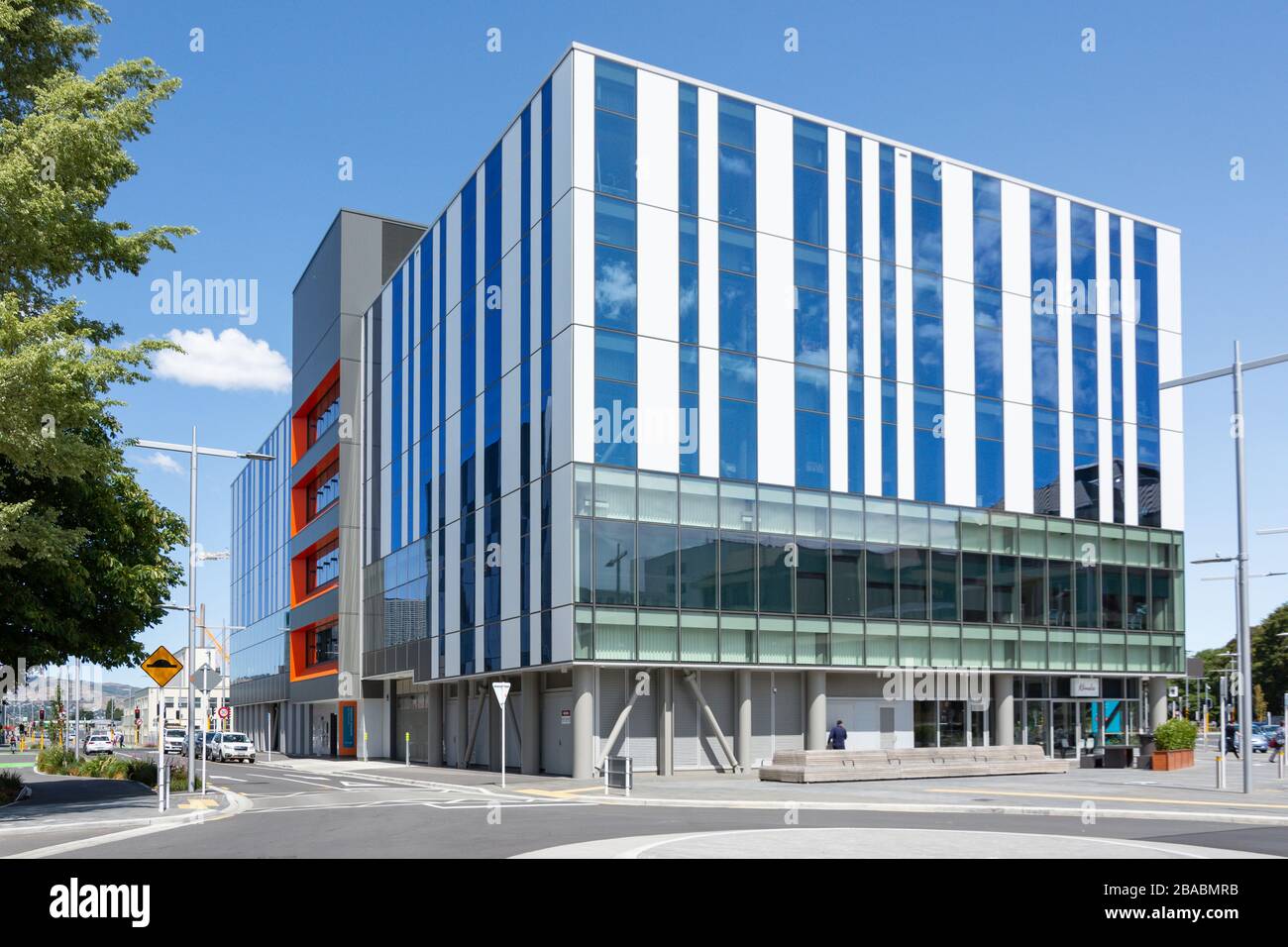 Modernes Gebäude für ambulante Patienten, Christchurch Hospital, Oxford Terrace, Christchurch Central, Christchurch, Canterbury Region, Neuseeland Stockfoto