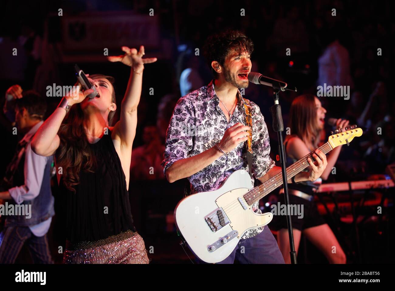 Sasha, Erik y Benny durante su concierto en el Palenque de la ExpoGan el 25 de abril 2013 en Hermosillo Sonora. . * Foto:©LuisGutierrez* Stockfoto