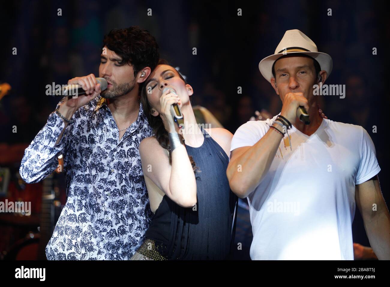 Sasha, Erik y Benny durante su concierto en el Palenque de la ExpoGan el 25 de abril 2013 en Hermosillo Sonora. . * Foto:©LuisGutierrez* Stockfoto