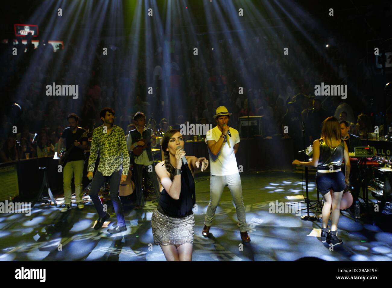 Sasha, Erik y Benny durante su concierto en el Palenque de la ExpoGan el 25 de abril 2013 en Hermosillo Sonora. . * Foto:©LuisGutierrez* Stockfoto