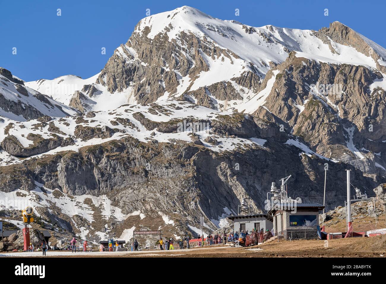 Skigebiet Candanchu. Provinz Huesca, Aragon, Spanien, Europa Stockfoto
