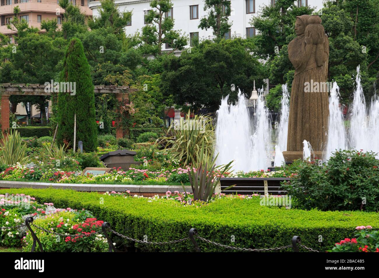 Brunnen, Yamashita-Park, Yokohama, Insel Honshu, Japan, Asien Stockfoto