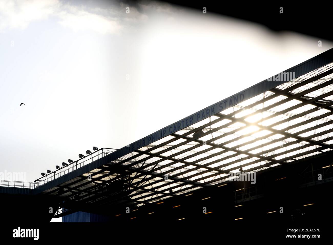 Innenansicht von Goodison Park Stockfoto
