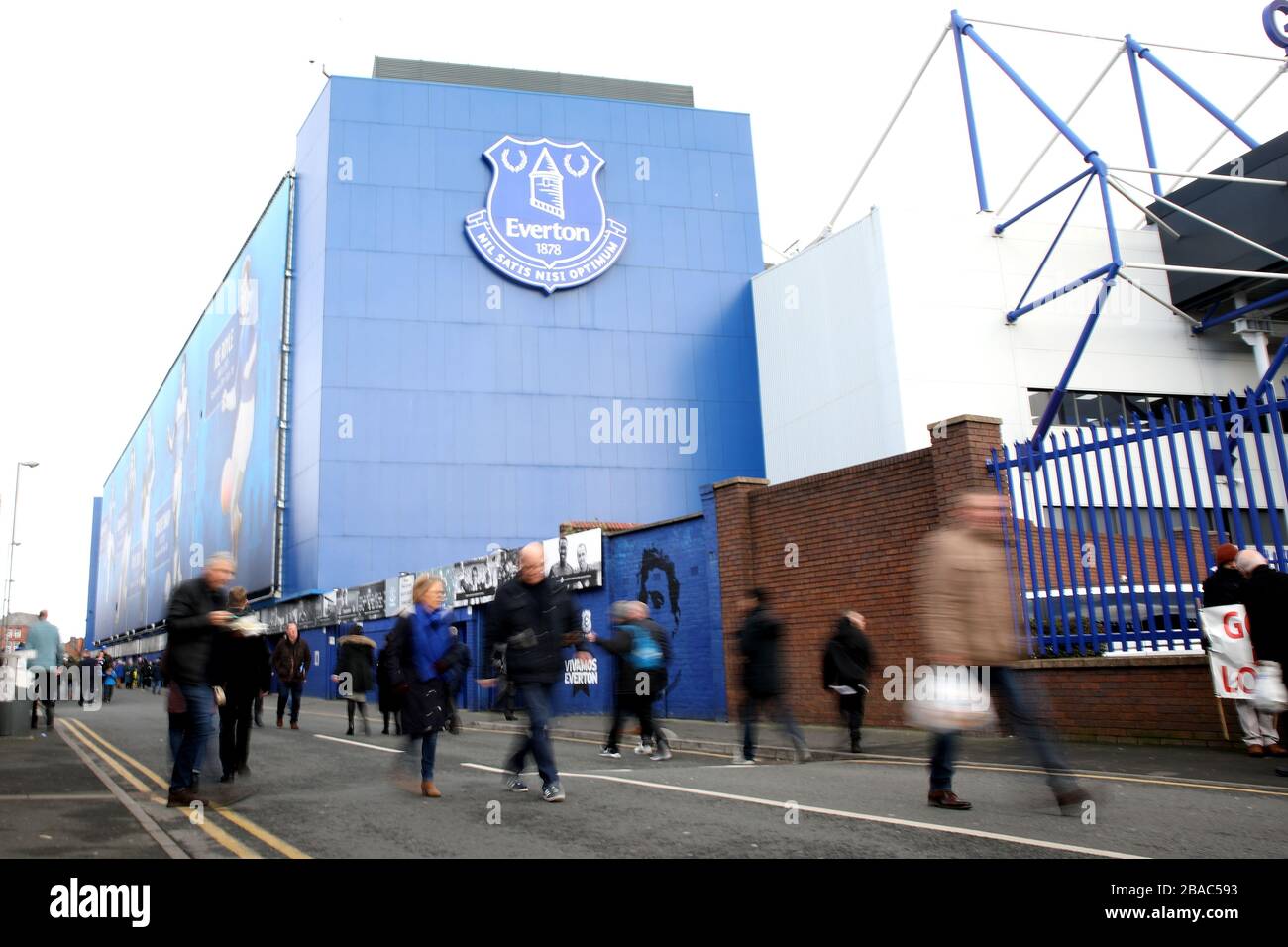 Ein Blick von außen auf den Goodison Park Stockfoto