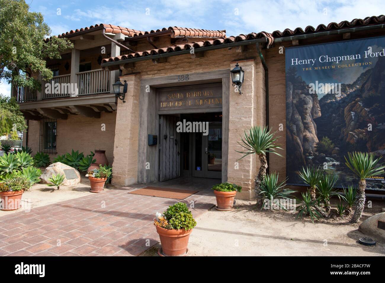 Das historische Museum Santa Barbara im Presidio von Santa Barbara, CA Stockfoto