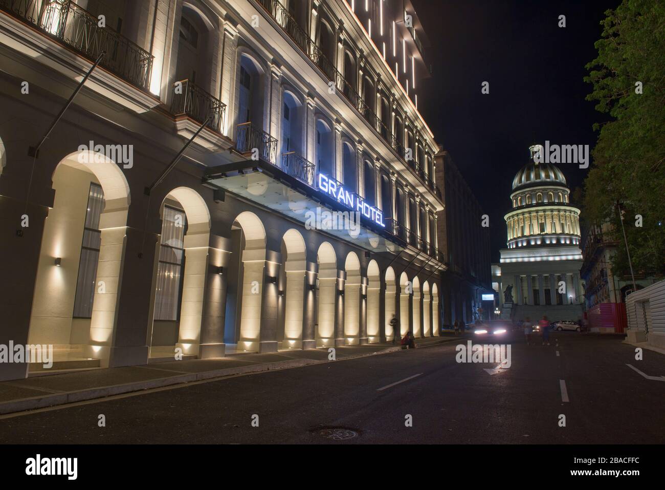 Das Capitolio-Gebäude in der Nacht, Havanna, Kuba Stockfoto