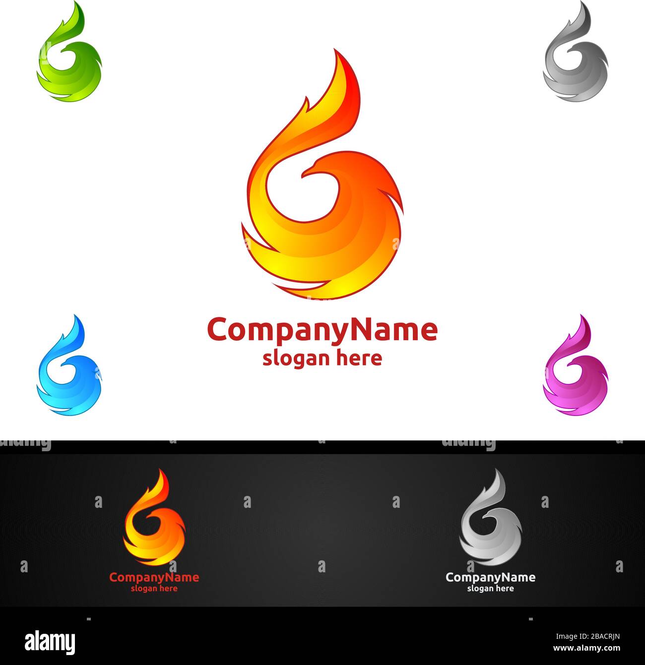 Eagle Logo mit Feuer- und Flammenkonzept Vector Design Stock Vektor