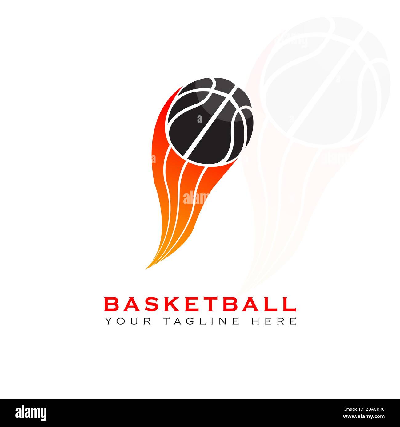 Dieses Logo hat ein Bild von einen Basketball in einen Korb Basketball platziert. Dieses Logo ist auch eine Basketballmannschaft Logo in der Sportplatz verwendet. Aber es Stockfoto