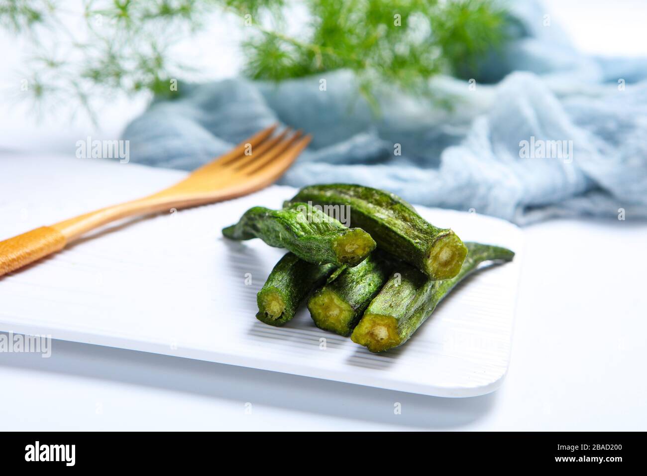 Eine kleine Menge Gemüse, okra Stockfoto