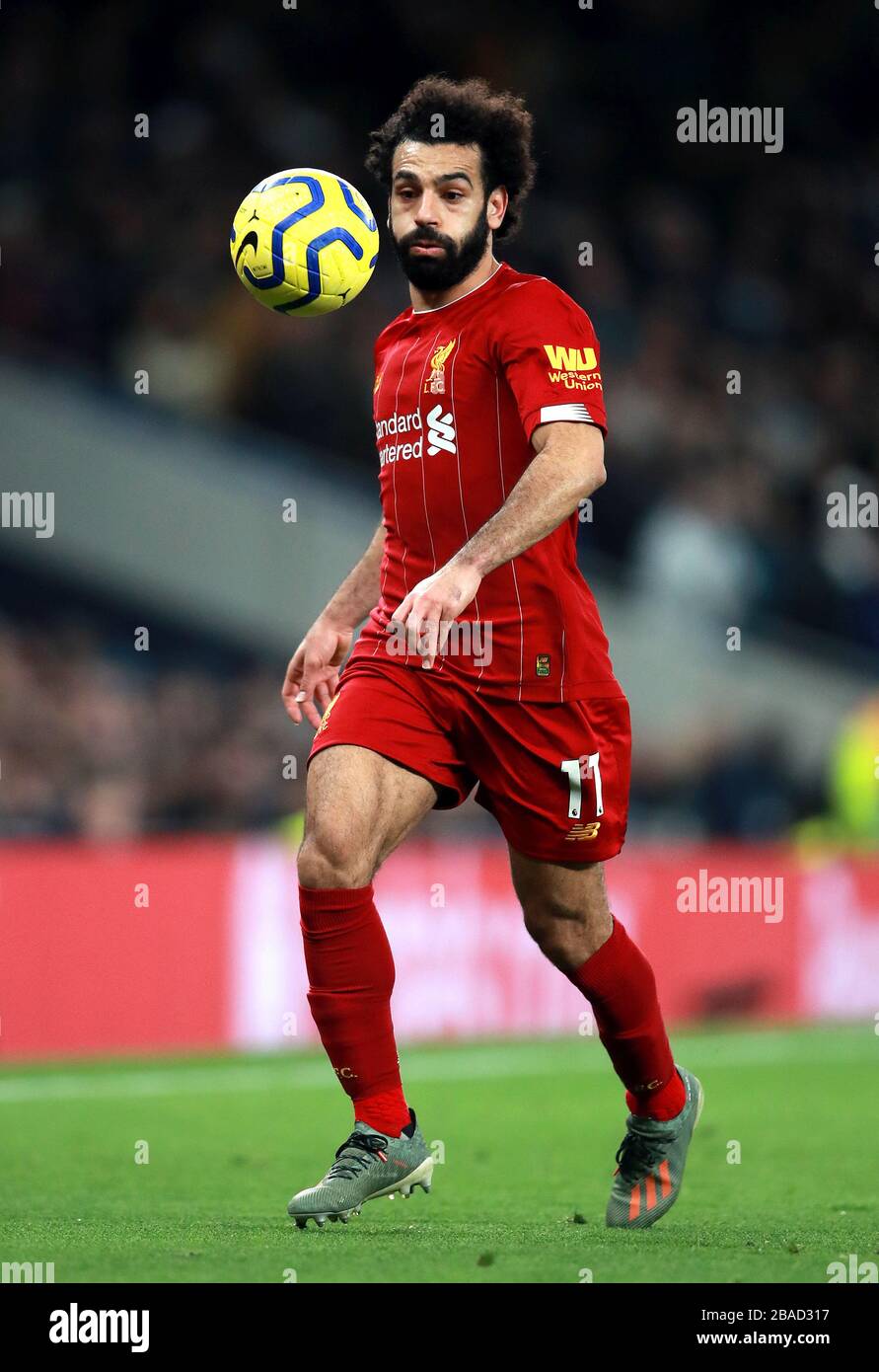 Liverpools Mohamed Salah in Aktion Stockfoto