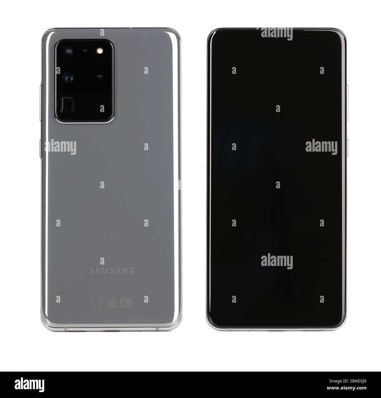 Samsung Galaxie s 20 ultraisoliert auf weißem Hintergrund Stockfoto