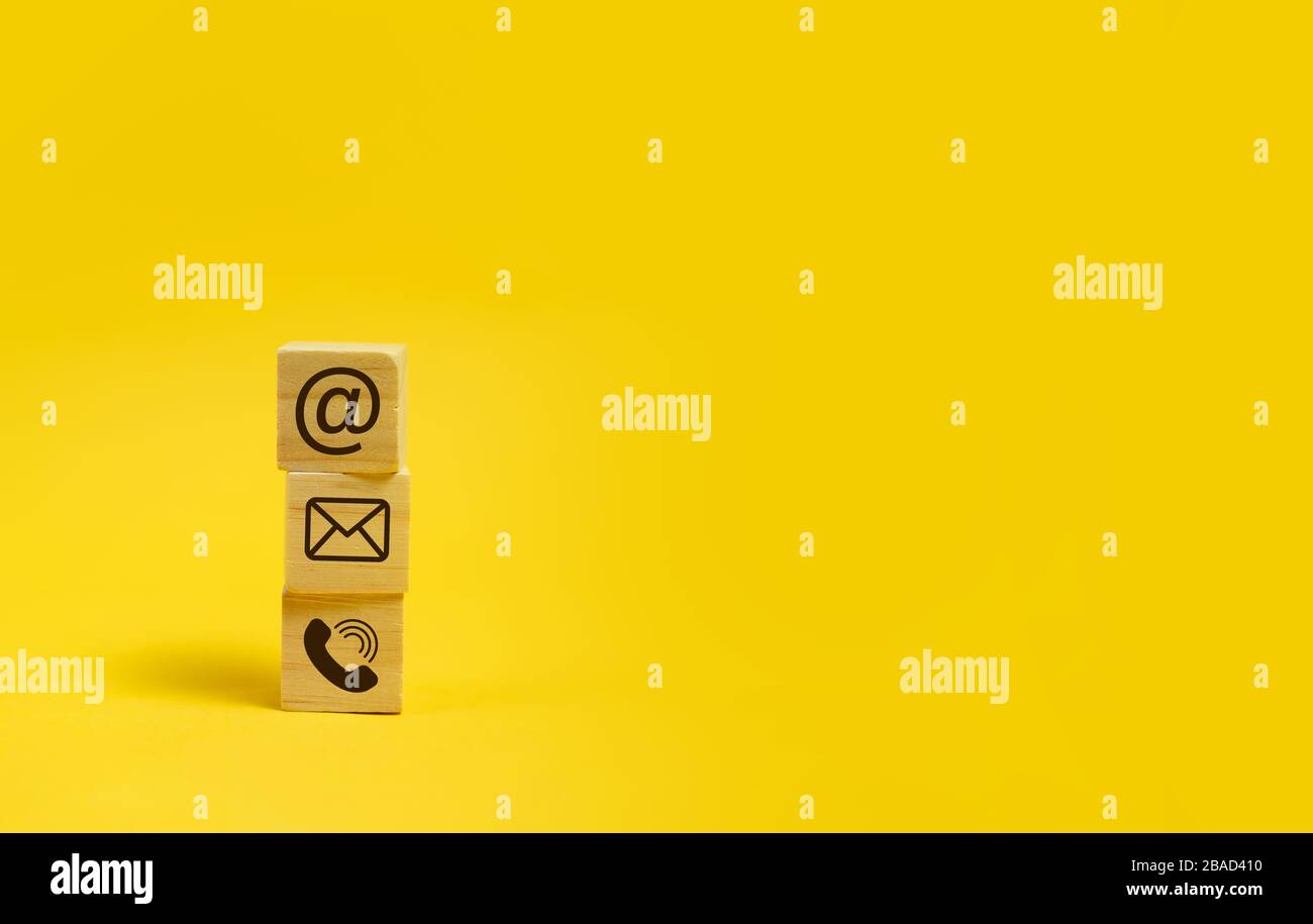 Kontaktieren Sie uns im Hintergrund für das Thema Kundensupport Stockfoto