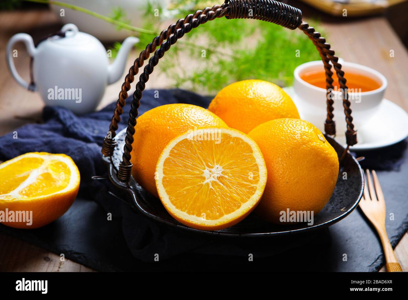 Orange Heißgetränk nahrhafter Nachmittagstee Stockfoto