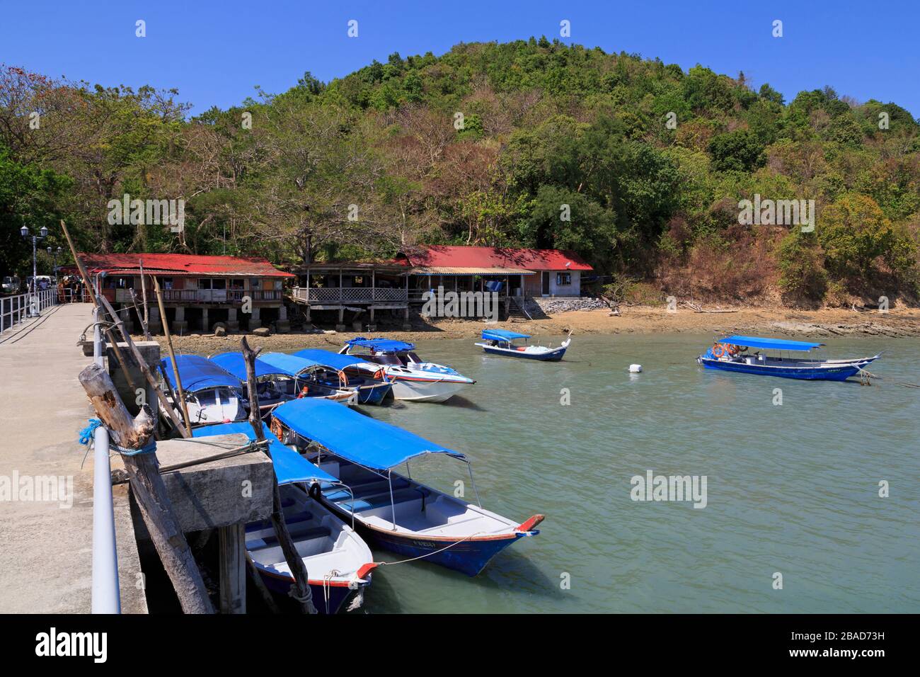 Fischerboote in Porto Malai, Chenang City, Langkawi Island, Malaysia, Asien Stockfoto