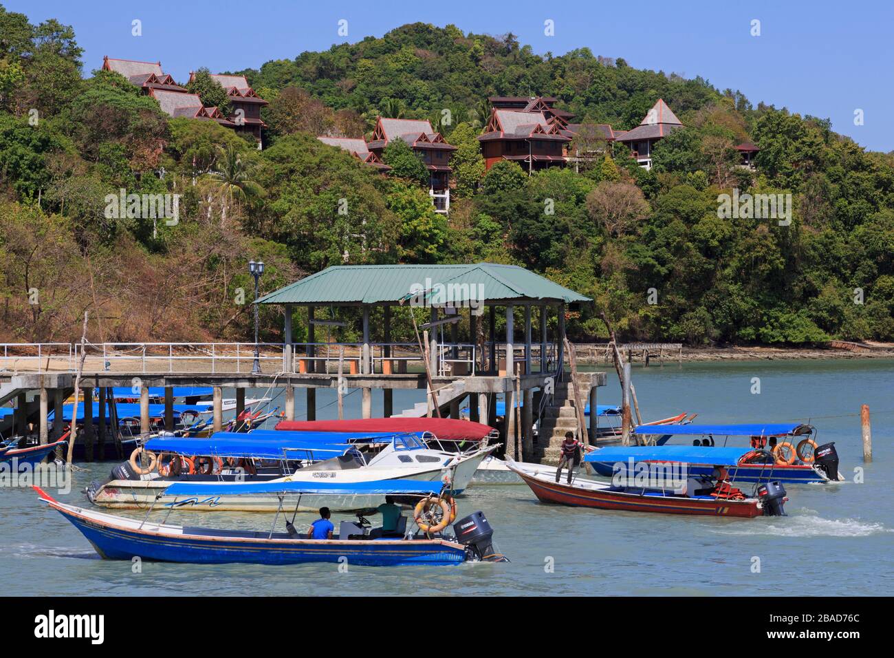 Fischerboote in Porto Malai, Chenang City, Langkawi Island, Malaysia, Asien Stockfoto