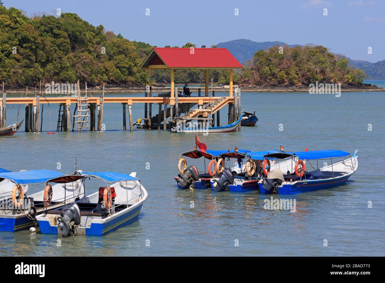 Fischerboote in Porto Malai, Chenang City, Langkawi Island, Malaysia, Asien Stockfoto