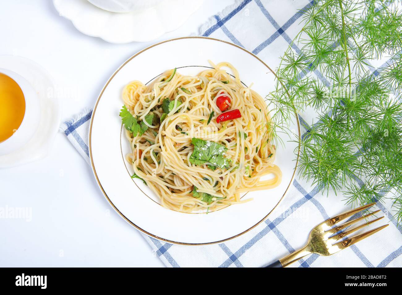 Kaltschmeckte Salat-Fans Stockfoto