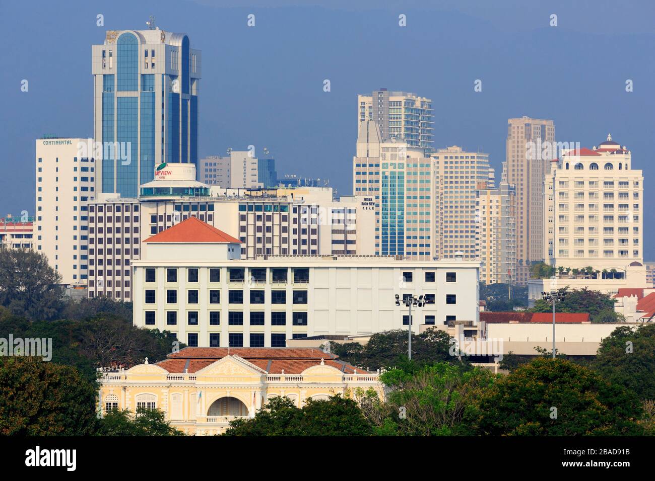 Skyline von Georgetown, Penang Island, Malaysia Stockfoto