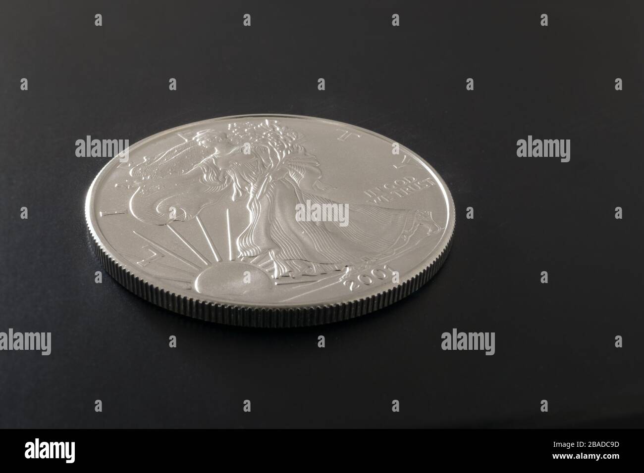 Amerikanischer Silber-Adler-Dollar: Eine Feinunze reines Silber Stockfoto