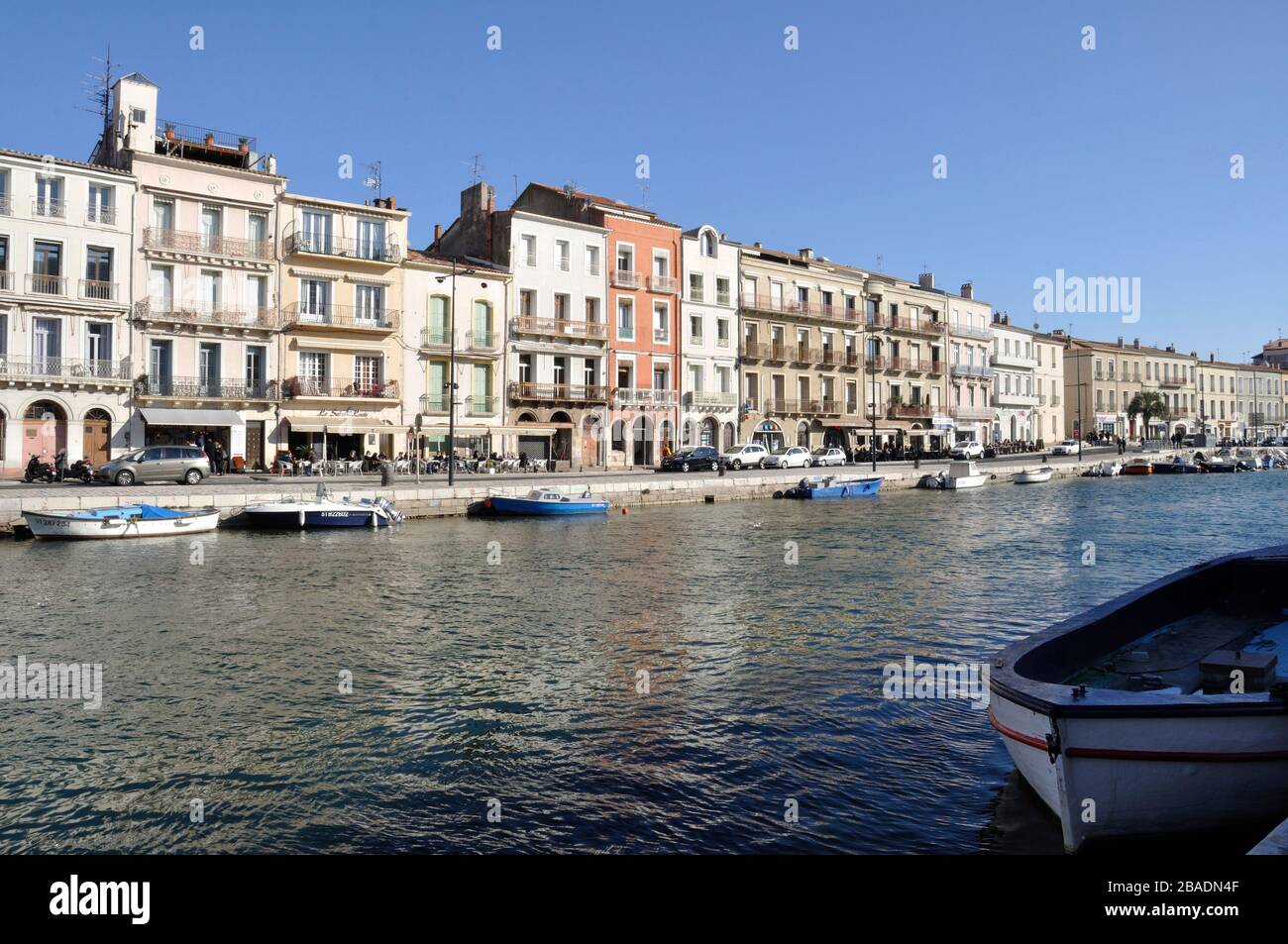 Kanäle in Sète Stockfoto