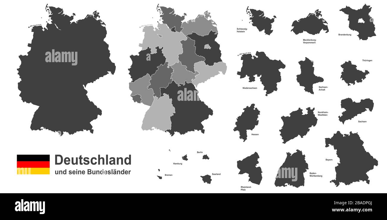 westeuropäisches Land deutschland und die Bundesländer Stock Vektor