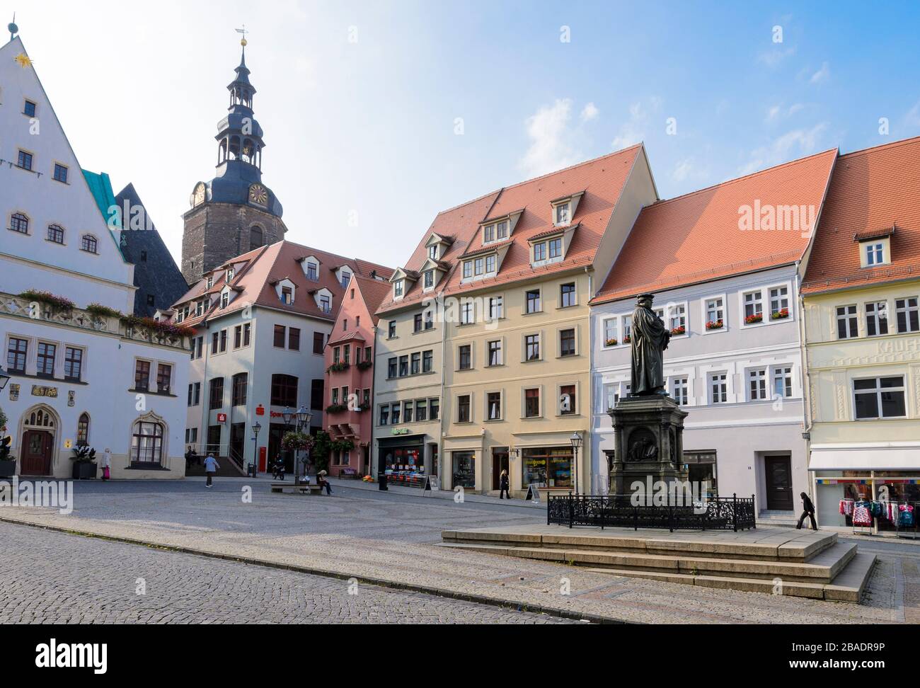 Marktplatz, Lutherstadt-Eisleben, Sachsen-Anhalt, Deutschland, Europa Stockfoto