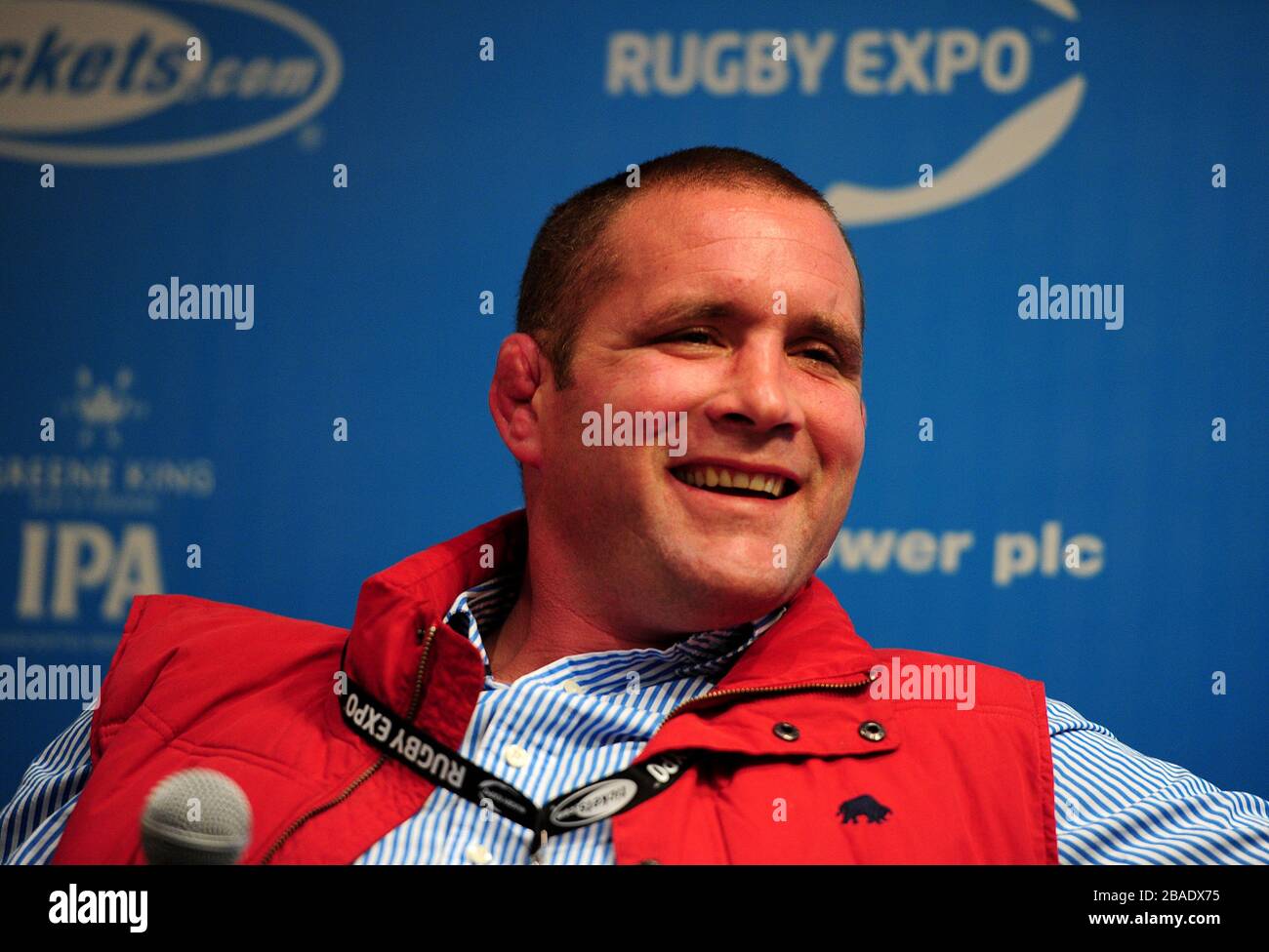 Der ehemalige England-Nationalspieler Phil Vickery am zweiten Tag der Rugby Expo 2012 Stockfoto