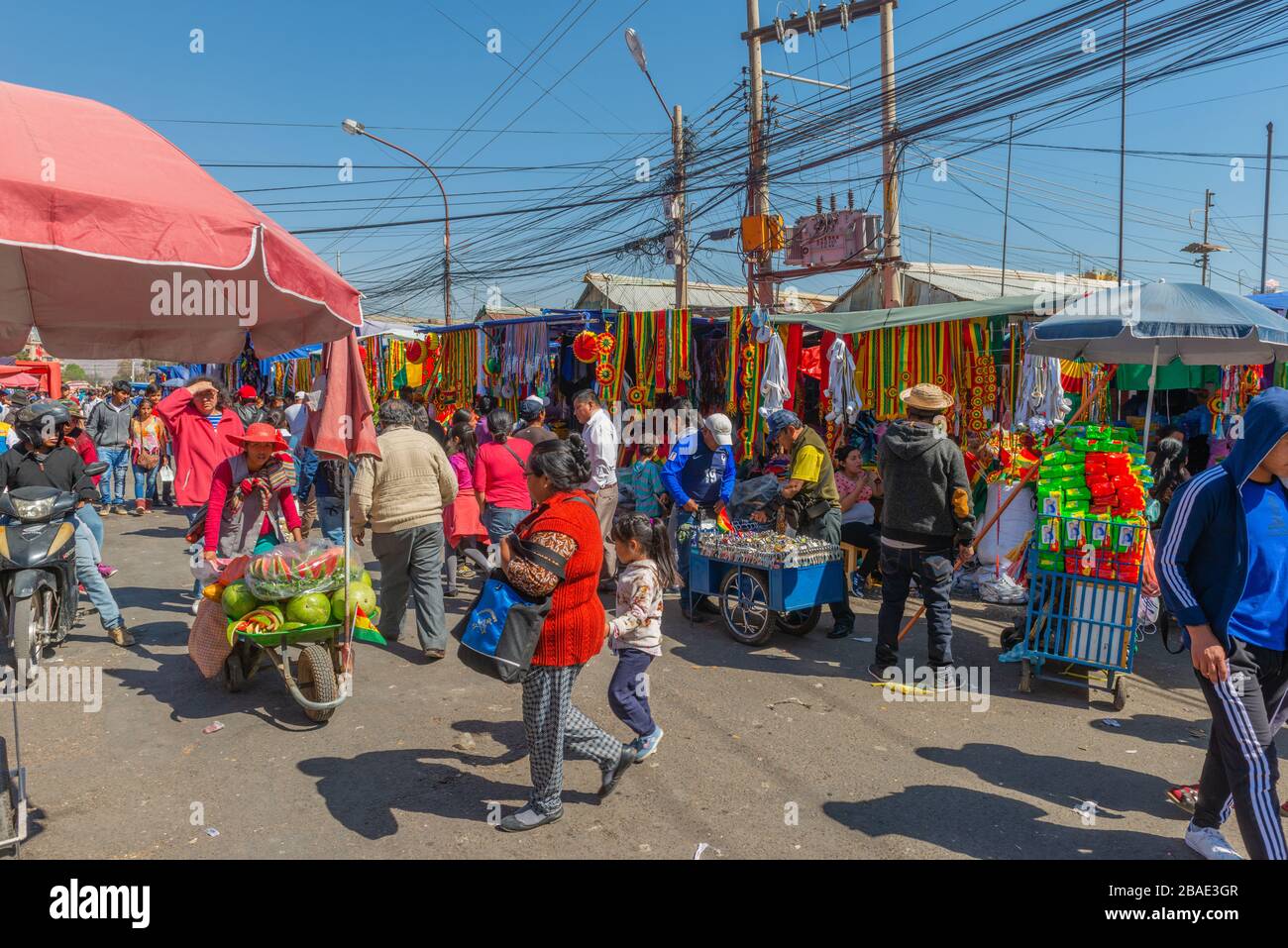 Der tägliche Straßenmarkt La Cancha, Cochabamba, Department Cochabamba, Boivia, Lateinamerika Stockfoto