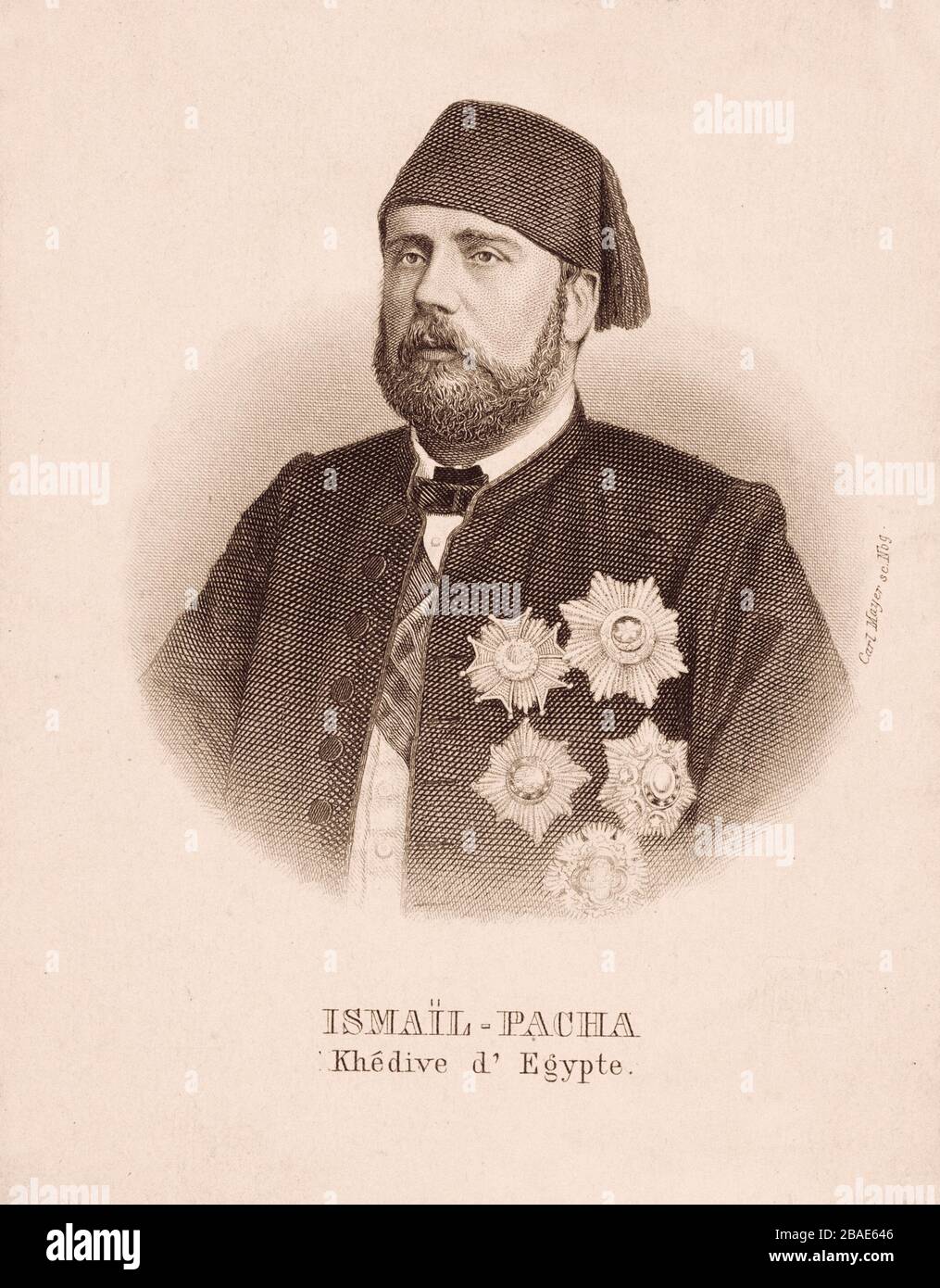 Ismail Pasha, bekannt als Ismail The Magnificent (1830 - 1895), war der Khedive von Ägypten und dem Sudan von den Jahren von 1863 bis 1879, als er auf Geheiß seines Amtes enthoben wurde Stockfoto