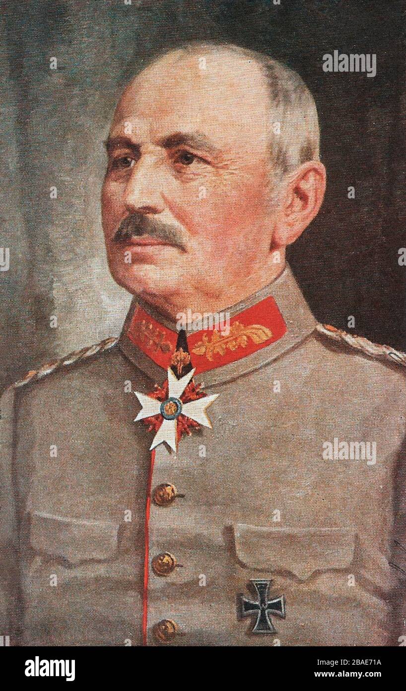 Alexander Heinrich Rudolph von Kluck (1846 - 1934) war ein deutscher General im Ersten Weltkrieg. Stockfoto